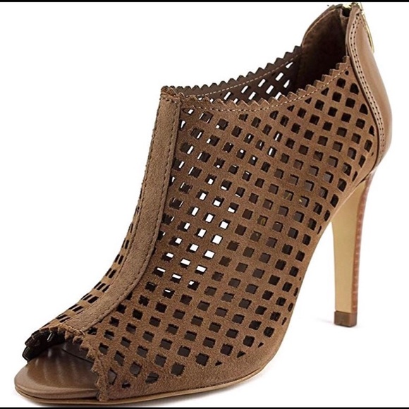 Marc Fisher Peddle Perforated Peep Toe Bootie Heel - Picture 1 of 11